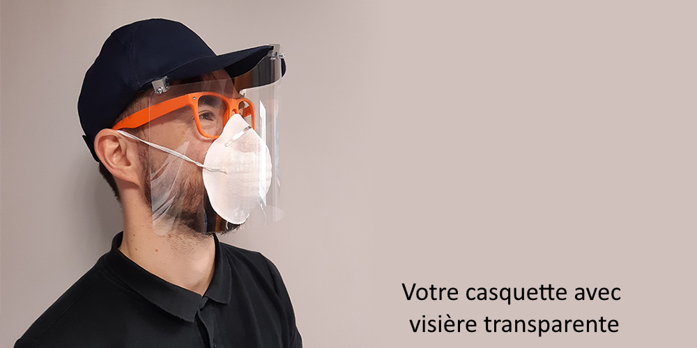 casquette avec visiere transparente