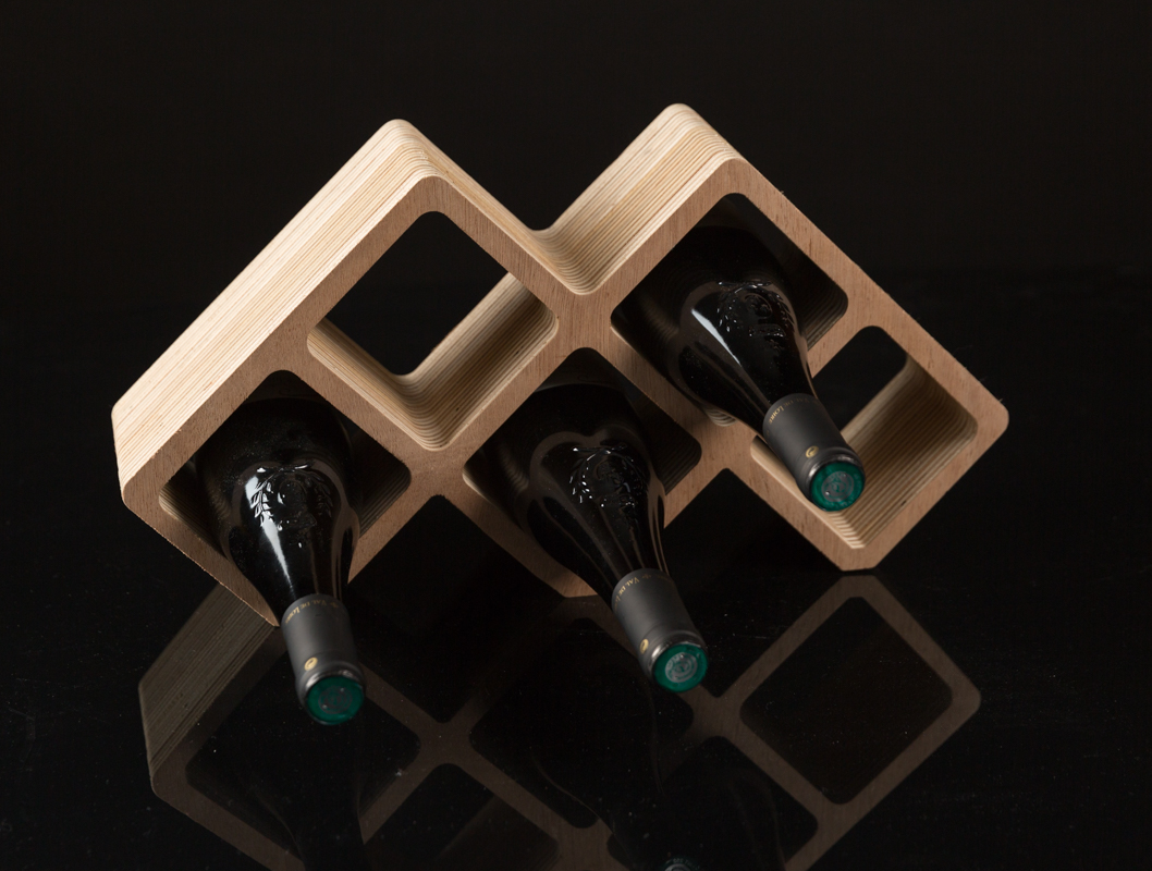 Présentoir 6 bouteilles de vin : présentoir design en bois